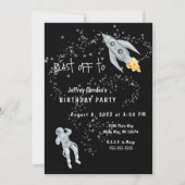 Invitation Fête d'anniversaire de l'astronaute du décollage s (Devant)