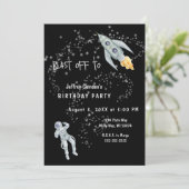 Invitation Fête d'anniversaire de l'astronaute du décollage s (Debout devant)