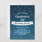 Invitation Fête d'anniversaire de l'Astronome de la constella (Devant)
