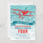 Invitation Fête d'anniversaire de l'avion (Devant)