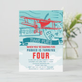 Invitation Fête d'anniversaire de l'avion (Debout devant)