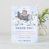 Invitation Fête d'anniversaire de l'avion Vintage voyage (Debout devant)