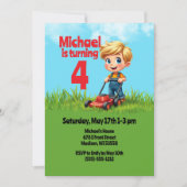 Invitation Fête d'anniversaire de Lawn Mower (Devant)