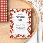 Invitation Fête d'anniversaire de l'écrevisse rouge