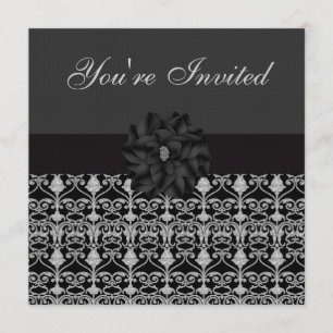 Invitation Fête d'anniversaire de l'élégance Vintage de Black