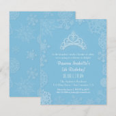 Invitation Fête d'anniversaire de l'élégante Princess Girls W (Devant / Derrière)