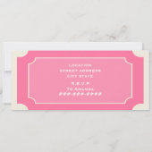 Invitation Fête d'anniversaire de l'éléphant Pink Circus (Dos)