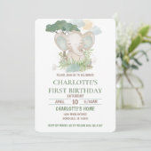 Invitation Fête d'anniversaire de l'éléphant vert (Debout devant)