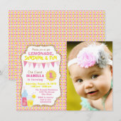 Invitation Fête d'anniversaire de Lemonade 1 Photo de fête de (Devant / Derrière)