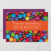 Invitation Fête d'anniversaire de l'enfant de chocolat de (Devant / Derrière)