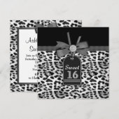 Invitation Fête d'anniversaire de léopard des neiges (Devant / Derrière)