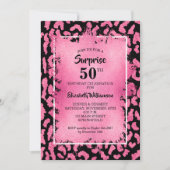 Invitation Fête d'anniversaire de léopard rose (Devant)