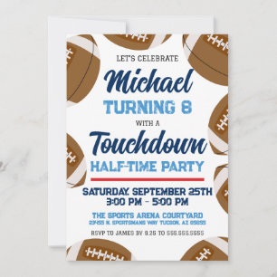 Invitation Fête d'anniversaire de l'équipe de football Bleu e