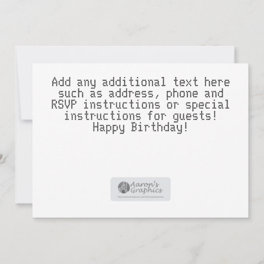 Invitation Fête d'anniversaire de l'espace (Dos)