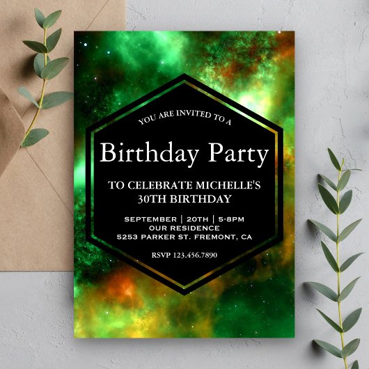 Invitation Fête d'anniversaire de l'espace des amas d'étoiles