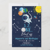 Invitation Fête d'anniversaire de l'espace extra-atmosphériqu (Devant)
