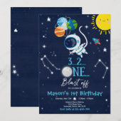 Invitation Fête d'anniversaire de l'espace extra-atmosphériqu (Devant / Derrière)