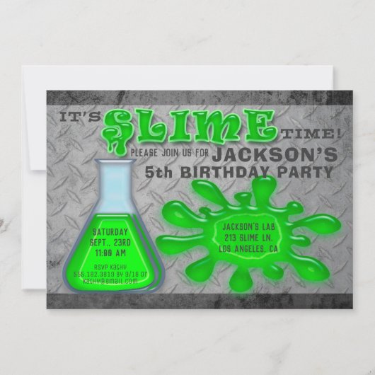 Invitation Fête d'anniversaire de l'Extreme Slime Boy (Devant)