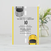 Invitation Fête d'anniversaire de l'hippodrome de course auto (Debout devant)