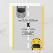 Invitation Fête d'anniversaire de l'hippodrome de course auto (Devant / Derrière)
