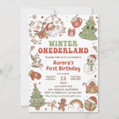 Invitation Fête d'anniversaire de l'hiver Onederland Cute Gro (Devant)