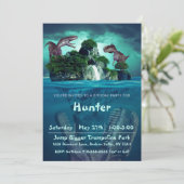 Invitation Fête d'anniversaire de l'île de Dinosaur (Debout devant)