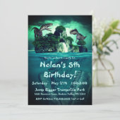 Invitation Fête d'anniversaire de l'île de Dinosaur (Debout devant)