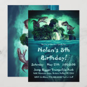 Invitation Fête d'anniversaire de l'île de Dinosaur (Devant / Derrière)