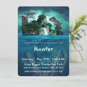 Invitation Fête d'anniversaire de l'île de Dinosaur (Debout devant)