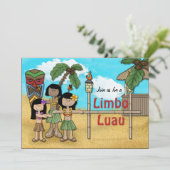 Invitation Fête d'anniversaire de Limbo Luau (Debout devant)
