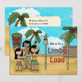 Invitation Fête d'anniversaire de Limbo Luau (Devant / Derrière)