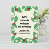 Invitation Fête d'anniversaire de Little Ladybugs (Debout devant)