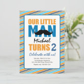 Invitation Fête d'anniversaire de Little Man (Debout devant)