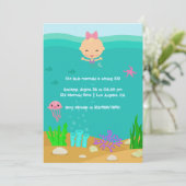 Invitation Fête d'anniversaire de Little Mermaid Underwater (Debout devant)