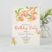 Invitation Fête d'anniversaire de Little Peach (Debout devant)