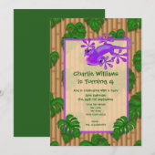 Invitation Fête d'anniversaire de Lizard (Devant / Derrière)