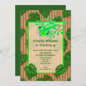 Invitation Fête d'anniversaire de Lizard (Devant / Derrière)