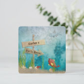 Invitation Fête d'anniversaire de l'océan (Debout devant)