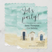 Invitation Fête d'anniversaire de l'océan côtier (Devant / Derrière)
