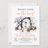 Invitation Fête d'anniversaire de l'oie Éffrayante d'Hallowee (Devant)