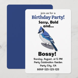 Invitation Fête d'anniversaire de l'oiseau effronté, audacieu