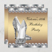 Invitation Fête d'anniversaire de l'or des femmes (Devant / Derrière)