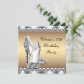 Invitation Fête d'anniversaire de l'or des femmes (Debout devant)