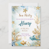 Invitation fête d'anniversaire de l'or sous-marin (Devant)