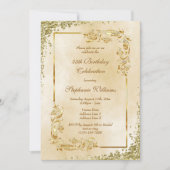 Invitation Fête d'anniversaire de l'or Vintage (Devant)