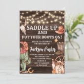 Invitation Fête d'anniversaire de l'Ouest Cowboy Boots Annive (Debout devant)