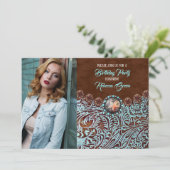 Invitation fête d'anniversaire de l'ouest du pays brun turquo (Debout devant)