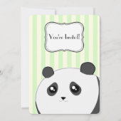 Invitation Fête d'anniversaire de l'ours de panda Cute Kawaii (Dos)