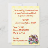Invitation Fête d'anniversaire de l'Ours de Teddy (Dos)