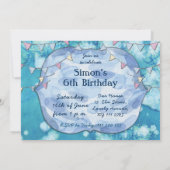 Invitation Fête d'anniversaire de l'ours polaire d'hiver (Dos)